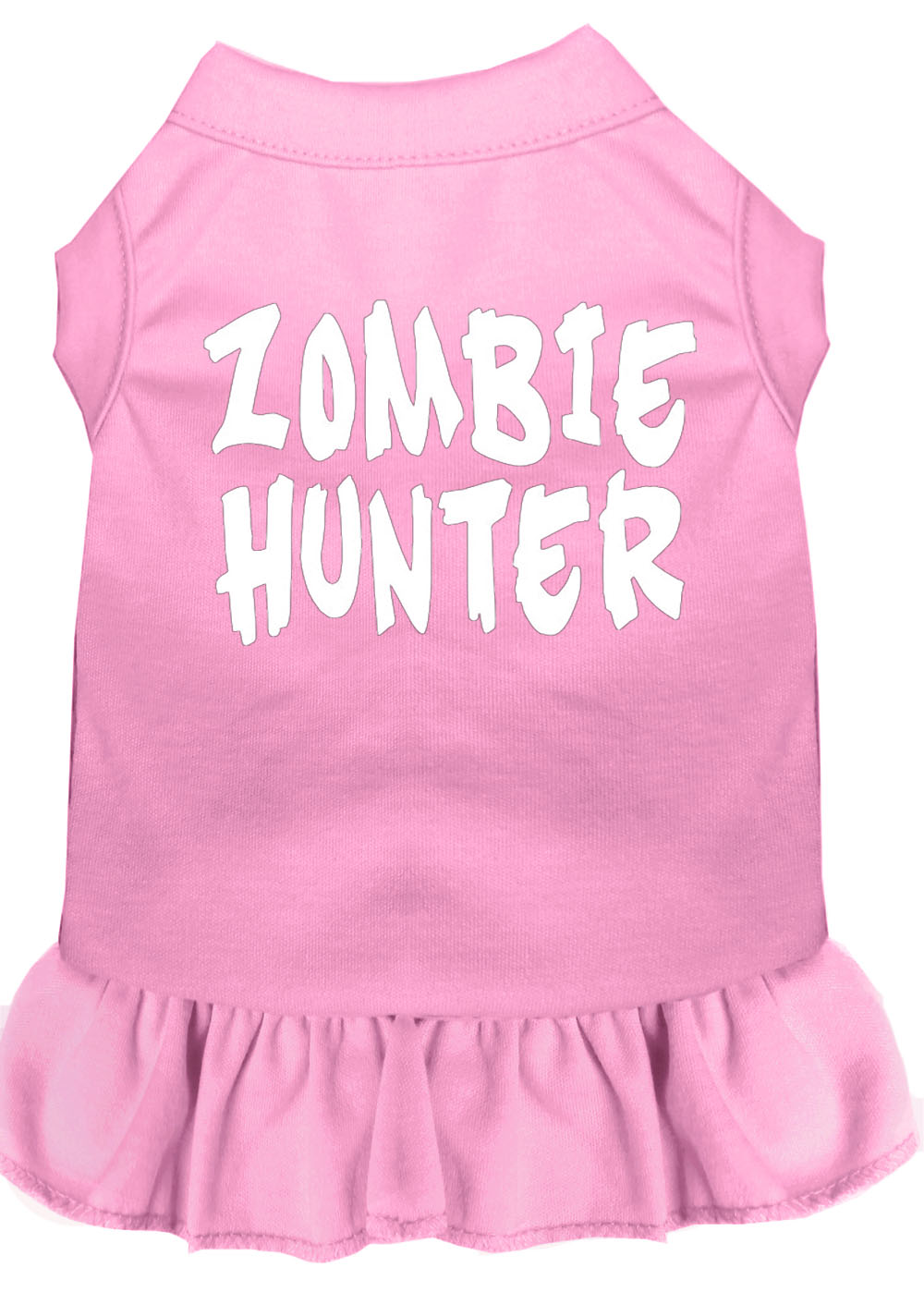 Zombie Hunter Screen Print Dress Light Pink XXL